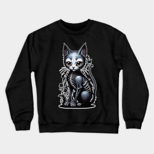 Black Skeleton Cat 3 Crewneck Sweatshirt